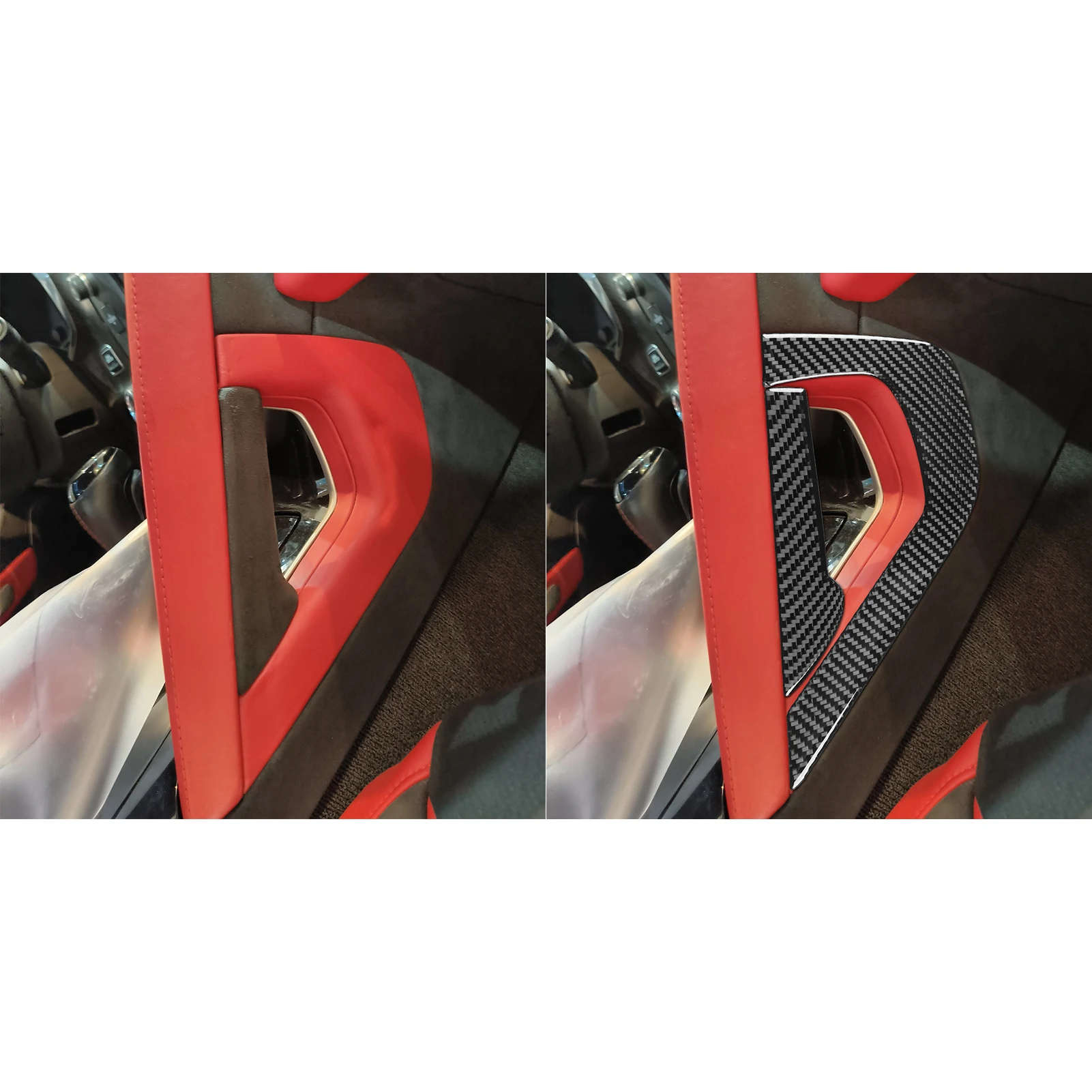 For Chevrolet Corvette C7 ZR1 Z06 2014-2019 Real Carbon Fiber Sticker Co-Pilot Centre Armrest Panel Car Accessories Decorative