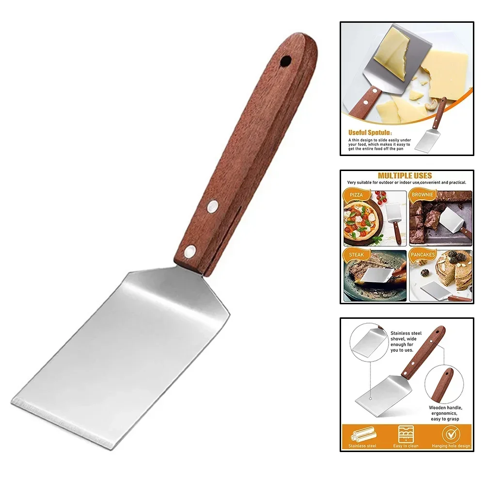 Rebanador de queso de acero inoxidable, máquina de afeitar de alta resistencia, pala multifunción, servidor plano para quesos blandos, semiduros y duros, Kitche