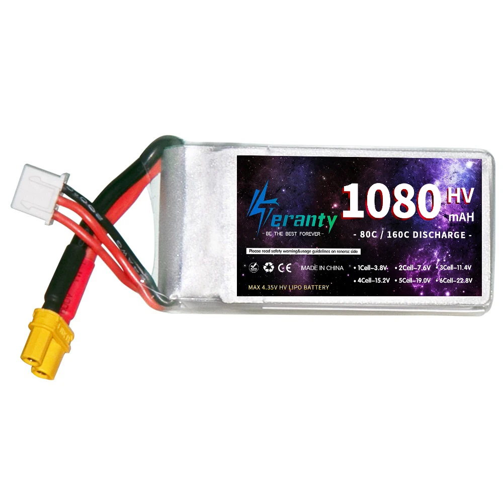 TERANTY 2S 7.6V LIHV Battery 1080mAh 80C 2cells With XT60 XT30 T For RC FPV Car Boat Quadcopter Helicopter Airplane Drone Parts