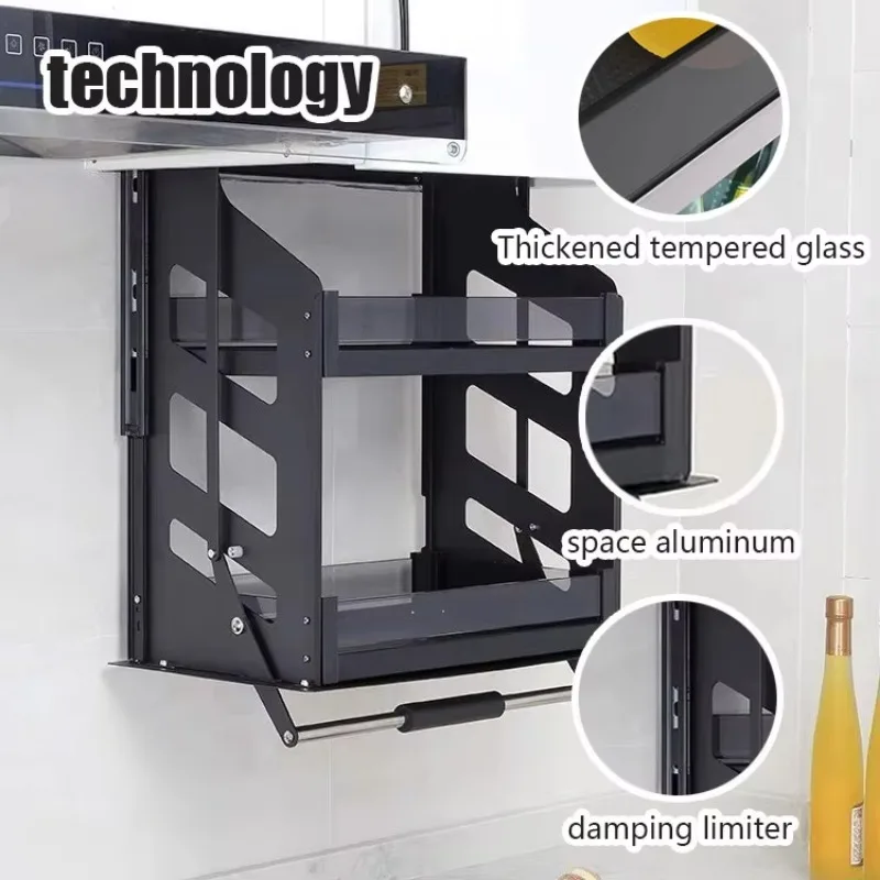 Assemble Kitchen Cabinets Multifunction Dish Rack Storage Lift Machine Seasoning Basket Pull Down  Basket Storage Holder