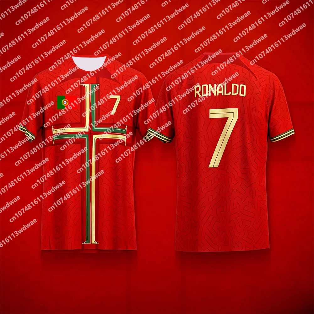 Portugal Football clothing Classic Jersey Quick-Drying Ronaldo 7 Jersey Portugal National Training Suit Special Edition Kid Tee