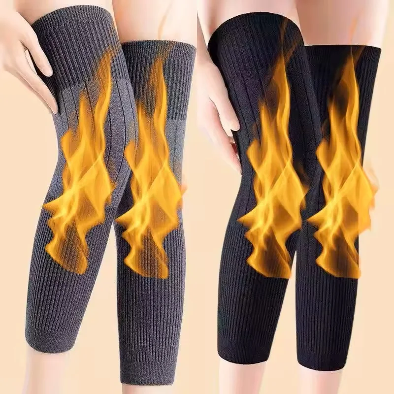 New Cashmere Wool Knee Brace Pads Women Men Cold Leg Arthritis Kneepad Winter Outdoor Sports Leg Guard Coldproof Leg Warmers view 2