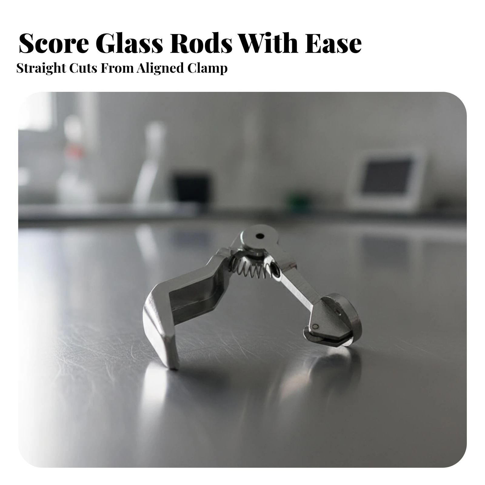 Glass Tube Cutter Spring-Loaded Glass Tubing Cutter Tool Zinc Alloy Compact for Professionals, Laboratory, Workshop