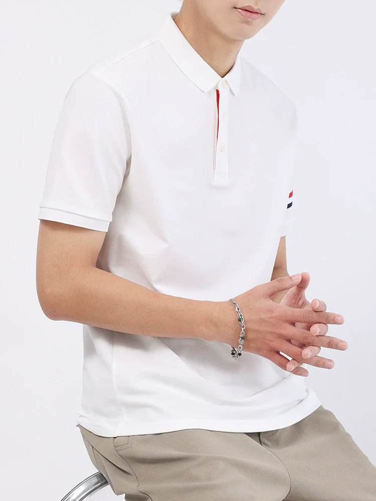 Silky Cotton Luxury Knitted Polo Shirts For Men All Match Elastic Summer Quality Soft Comfortable Loose Casual Camisas De Hombre