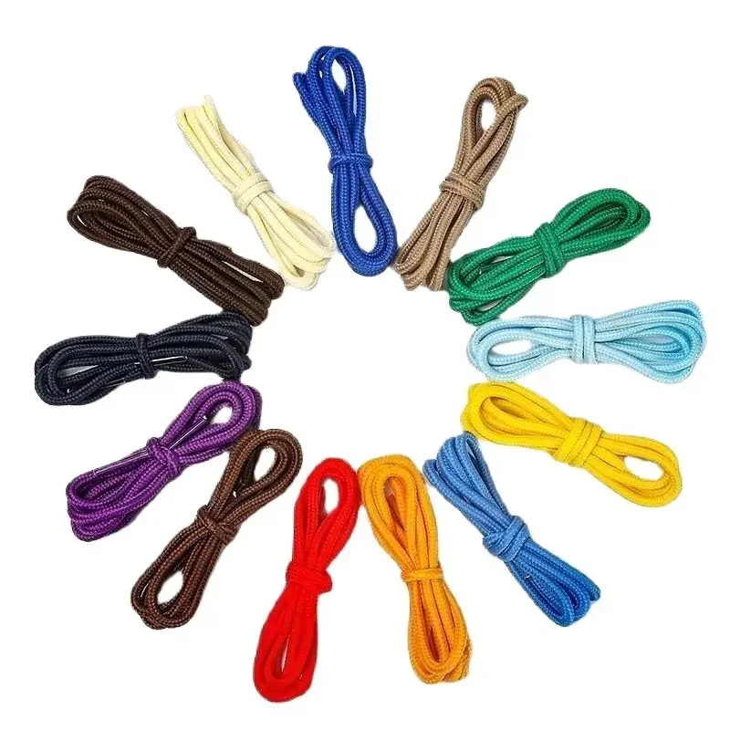 1Pair Classic Solid Round Shoelaces Durable Polyester Shoe Laces Boot Laces Sneaker Shoelace for Kids and Adult Shoe Accessories image 5