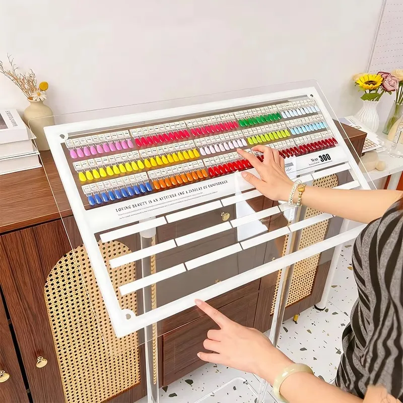 Display board with magnetic acrylic design for nail care products