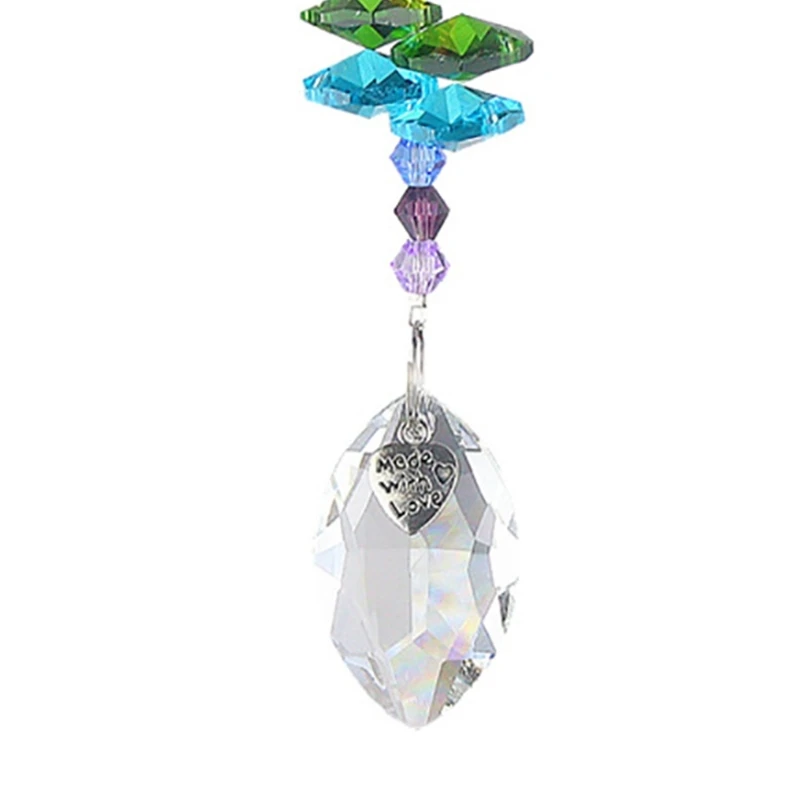 Colorful Heart Suncatchers Crystal Tree Life Pendant Rainbow Maker for Car