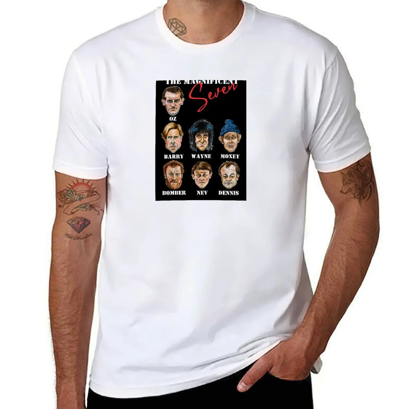 

The Magnificent Seven (Auf Wiedersehen Pet character illustrations) T-Shirt cotton t shirts man 100% T-Shirt