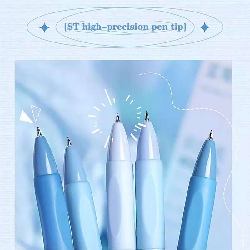 5/10Pcs Gradient Color Gel Pens Set Ballpoint Pens Quick Dry Smooth Writing Pen Replacing Refills School Office Supplies