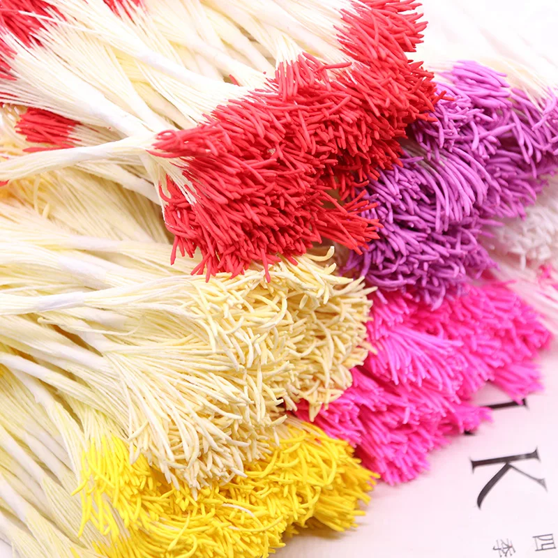 40pcs 1mm Handcraft Simulation Flower Stamen DIY Ornament Handmade Material Flower Core Decoration Artificial Flower Accessories