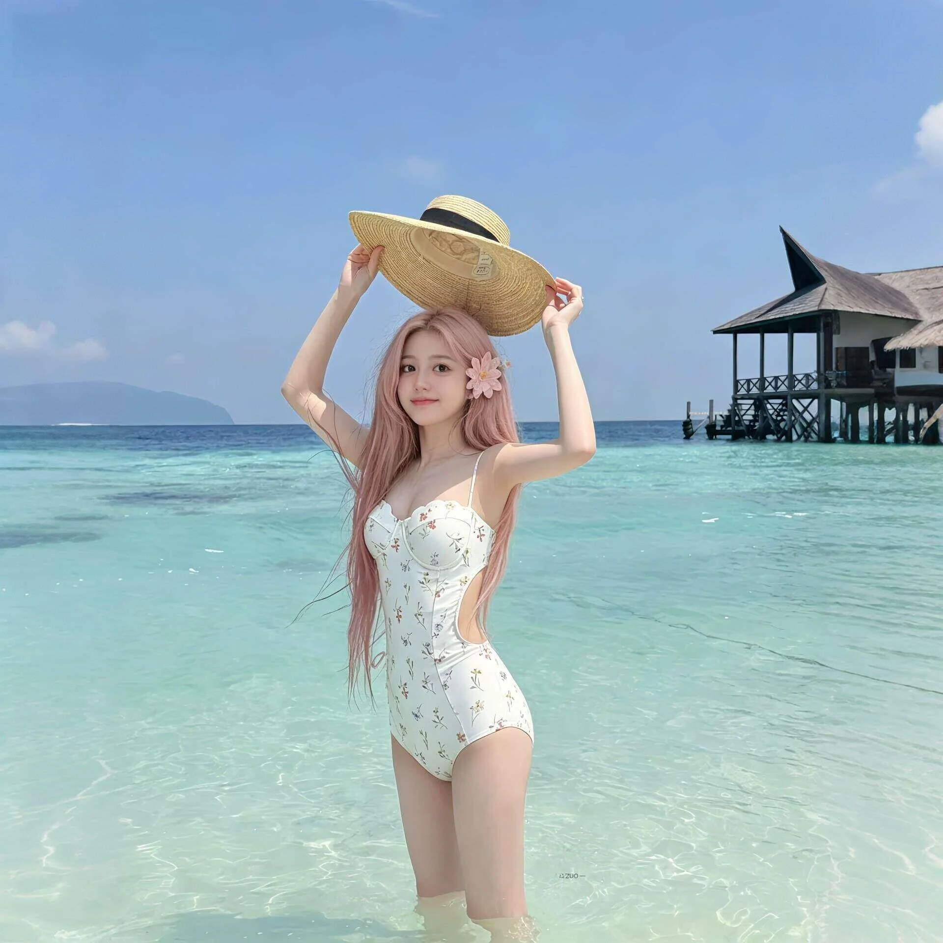 Sexy Floral Print Bikini  Swimsuit Women's Beach Vacation Style Thai Unique Adult Swimwear Casual Swimming Costume