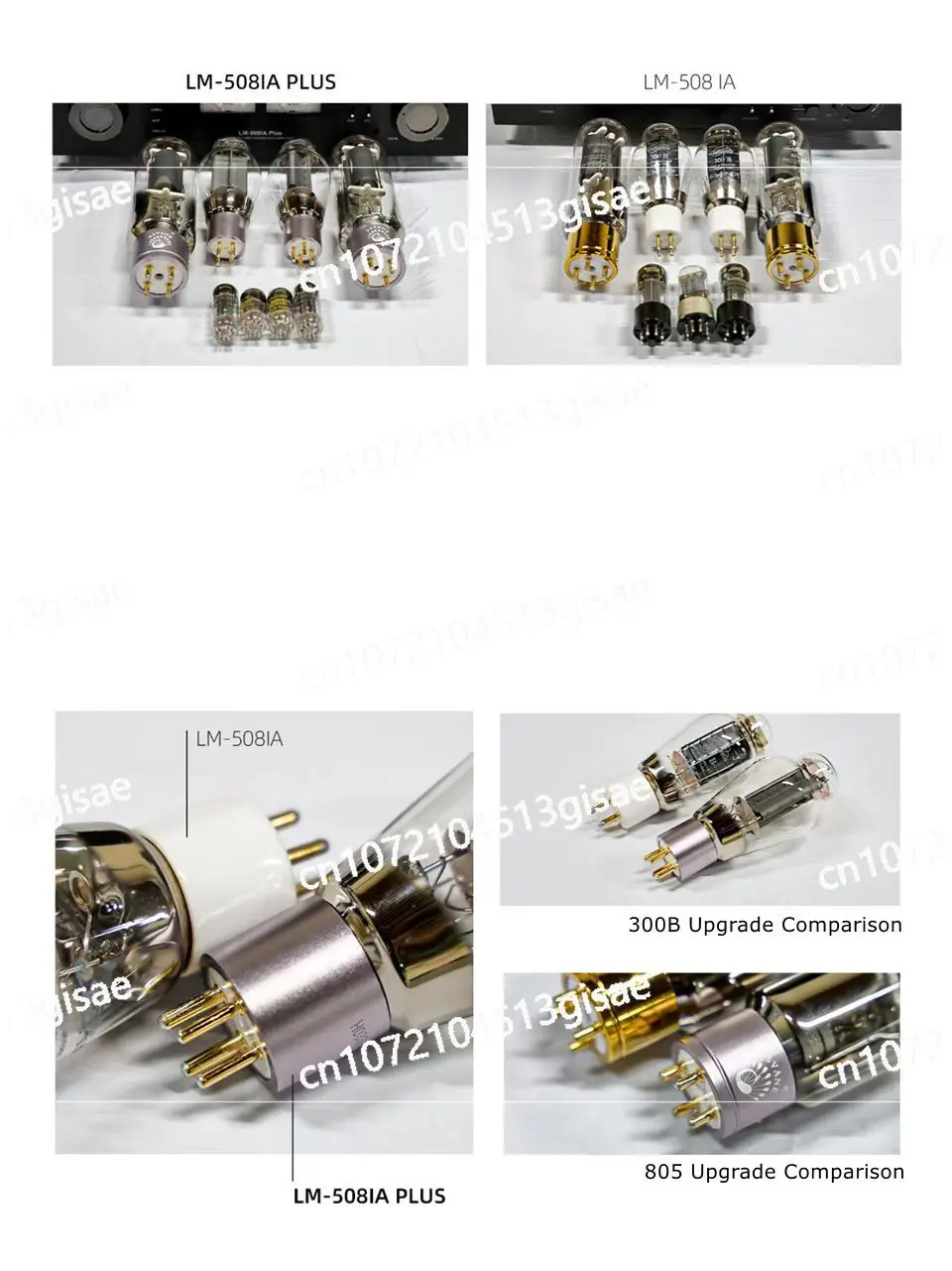 Line Magnetic LM-508IA Plus Integrated Tube Amplifier, 48W+48W High Power Single-Ended Class A Amp with 12AX7EH
