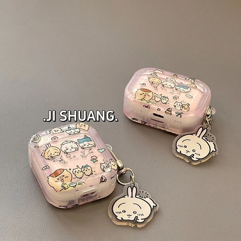 Kawaii Chiikawas Earphone Case  Apple Wireless Bluetooth Earphone Airpods1 2 3 Pro Protective Shell Pendant Girls