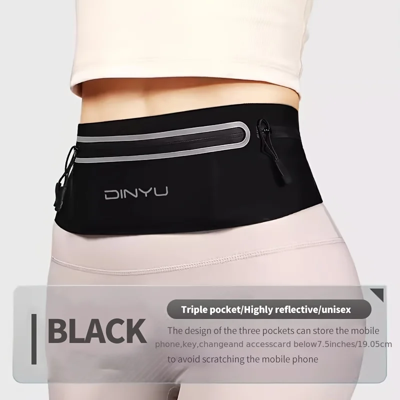 الحقيبة الجري مناسبة لكل من الرجال والنساء تتميز بجيب هاتف شفاف خفيف الوزن مزود بثلاثة أقسام #6