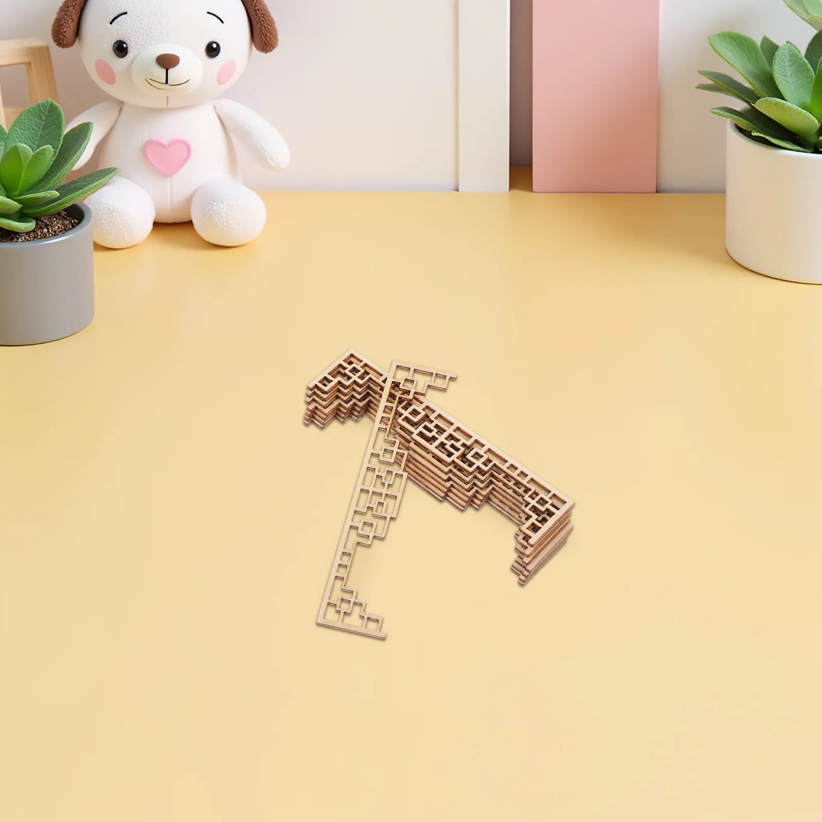 

8Pcs Chinese Style Architectural Mini House Screen Sand Table Miniature Wood Unfinished Craft for Dollhouse Room Decor Beige