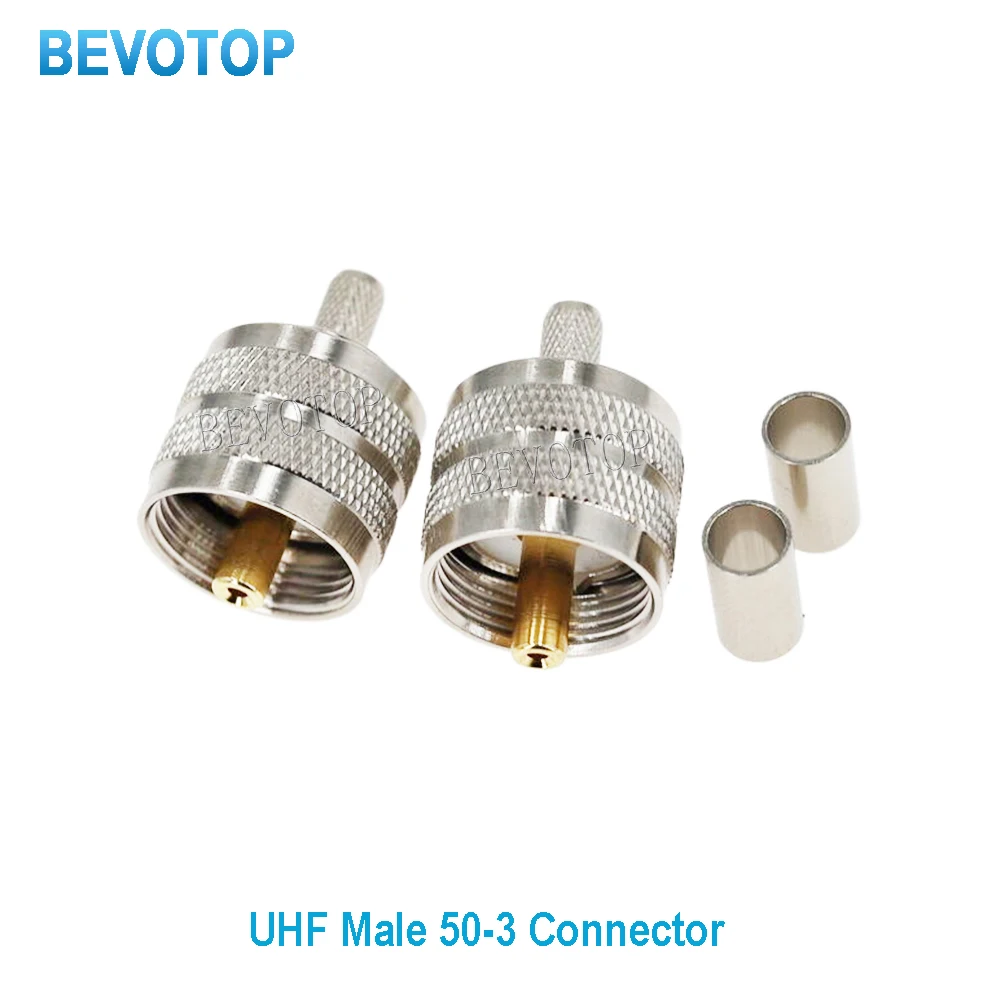 

10Pcs UHF PL259 Male Plug Straight 50-3 RF Coax Connector Crimp 50 Ohm for RG58 RG142 RG223 RG400 LMR195 LMR200 RF Coaxial Cable