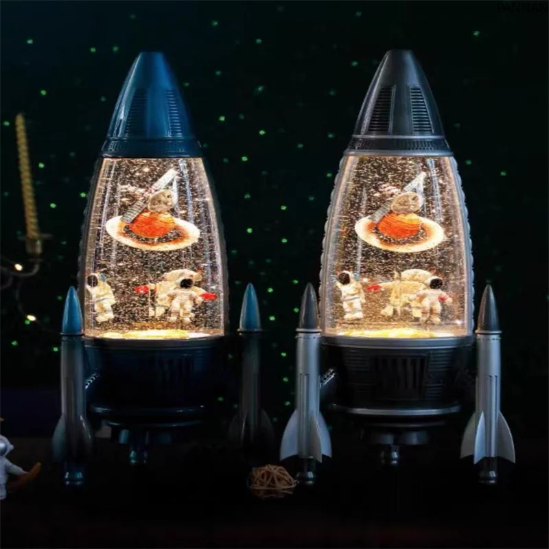 UFO astronaut ornament interior rotating moon crystal ball ornament birthday gift