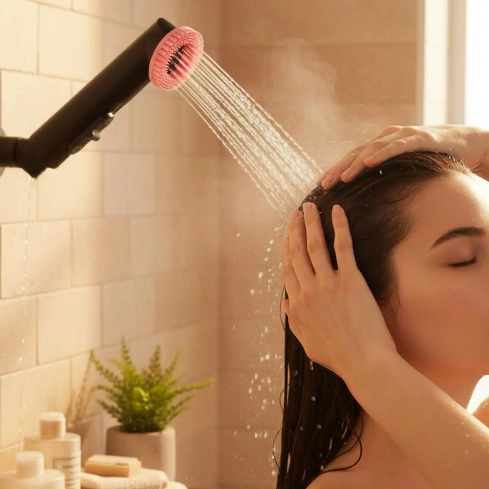 

Hair Wash Shower Head Easy Grip Shampoo Sprayer Bathroom Accessory High Pressure for Barber Shop