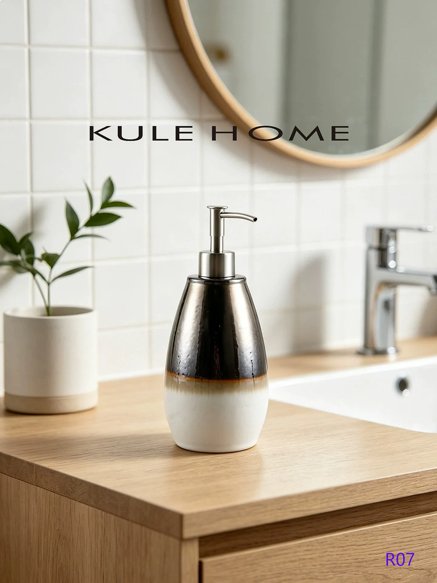 Luxury Ceramic Pump Bottle for Shampoo Body Wash Soap Dispenser
