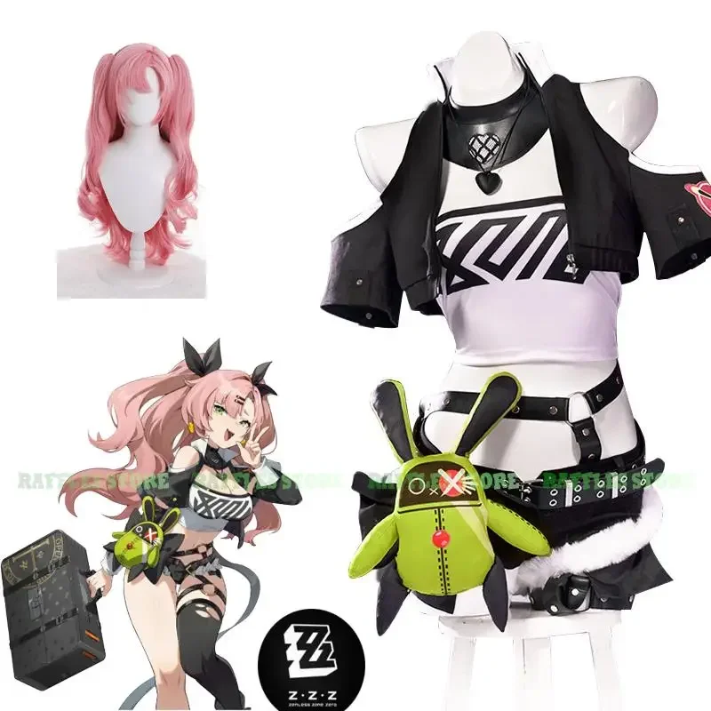 Jeu Zenless Zone ontariNicole Demara Cosplay Costume, Perruque Rose, Halloween Cute Girl, ixdu Nouvel An, Short Sexy Trempé, Femme