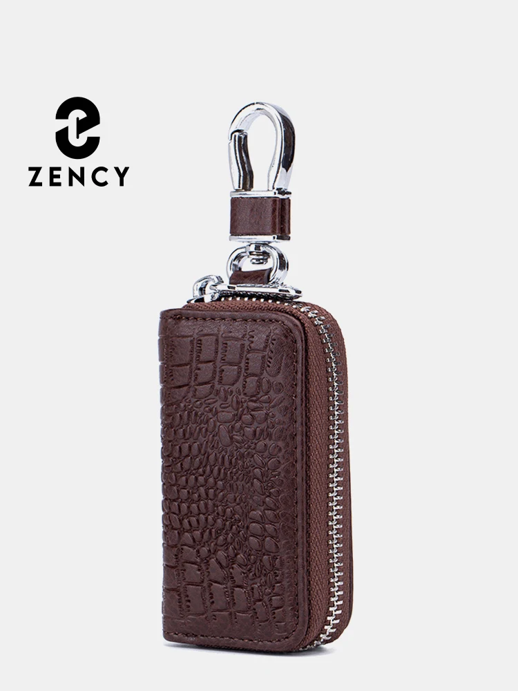 

Zency New Genuine Leather Alligator Women Car Key Holder Small Key Case Bag Female Wallet Keychain Housekeeper Keys Organizer