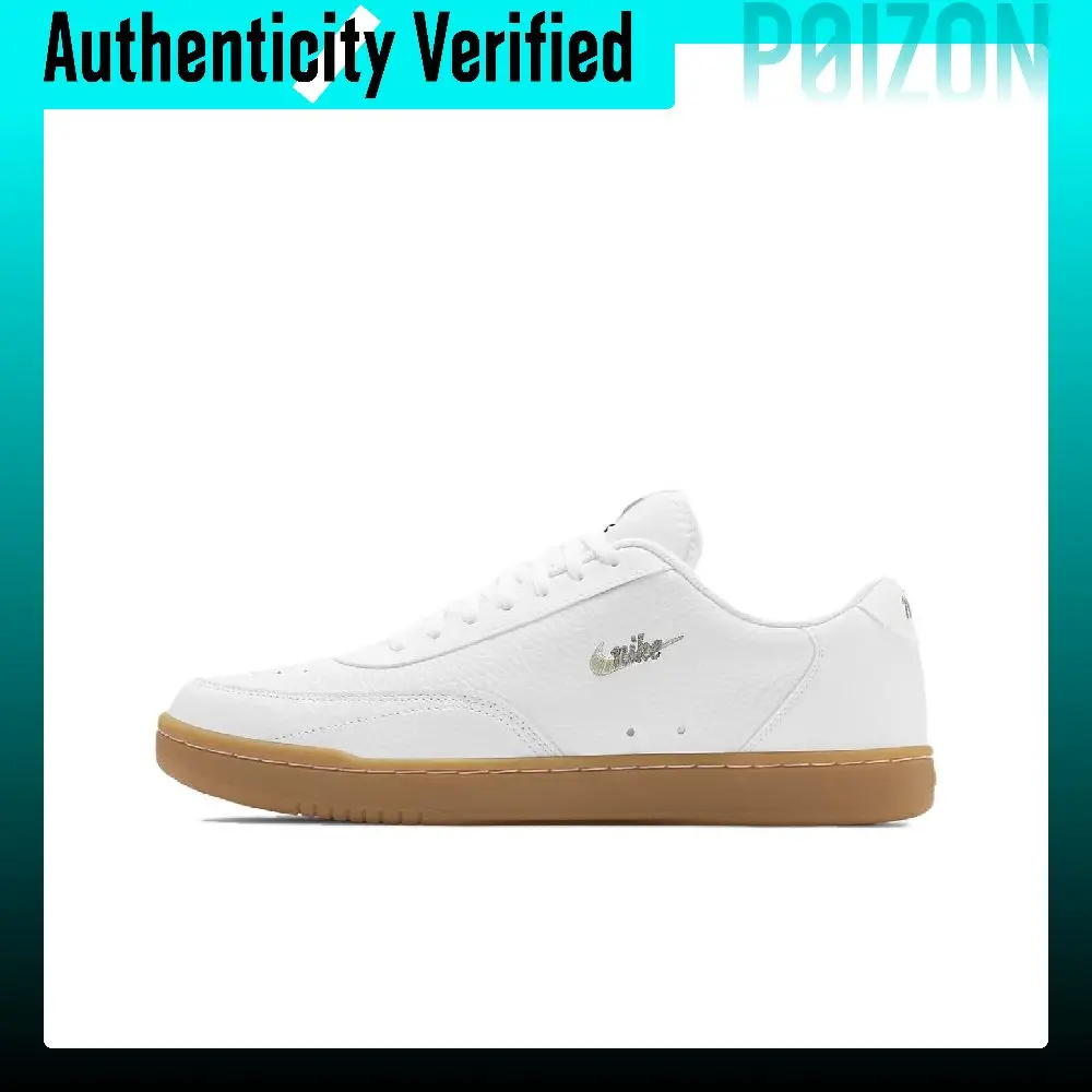 Nike Court Vintage Skateboard Shoes Men's Low Top White/Brown Yellow CT1726-101