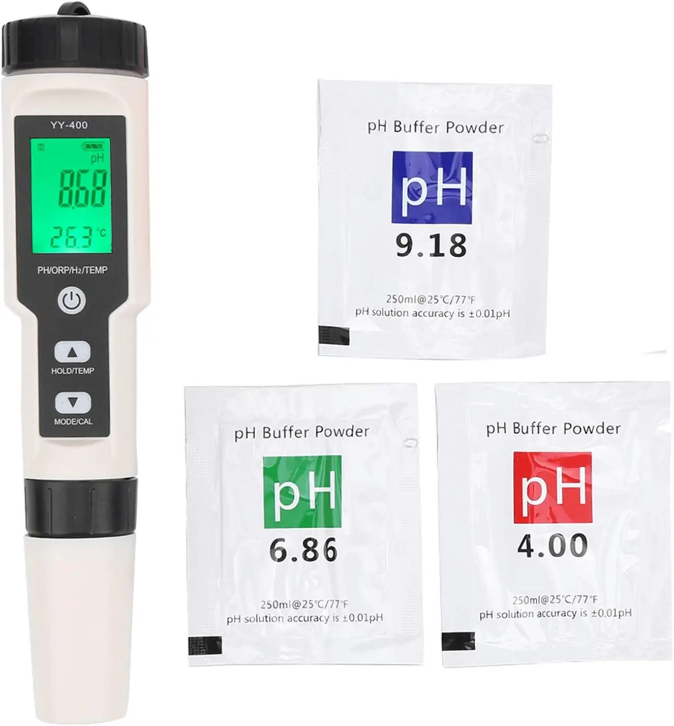 4 in 1 PH/ORP/H2/TEMP Hydrogen Water Quality Test Pen Digital Drinking Water Meter Tester for Food Aquarium Pool Hydroponic