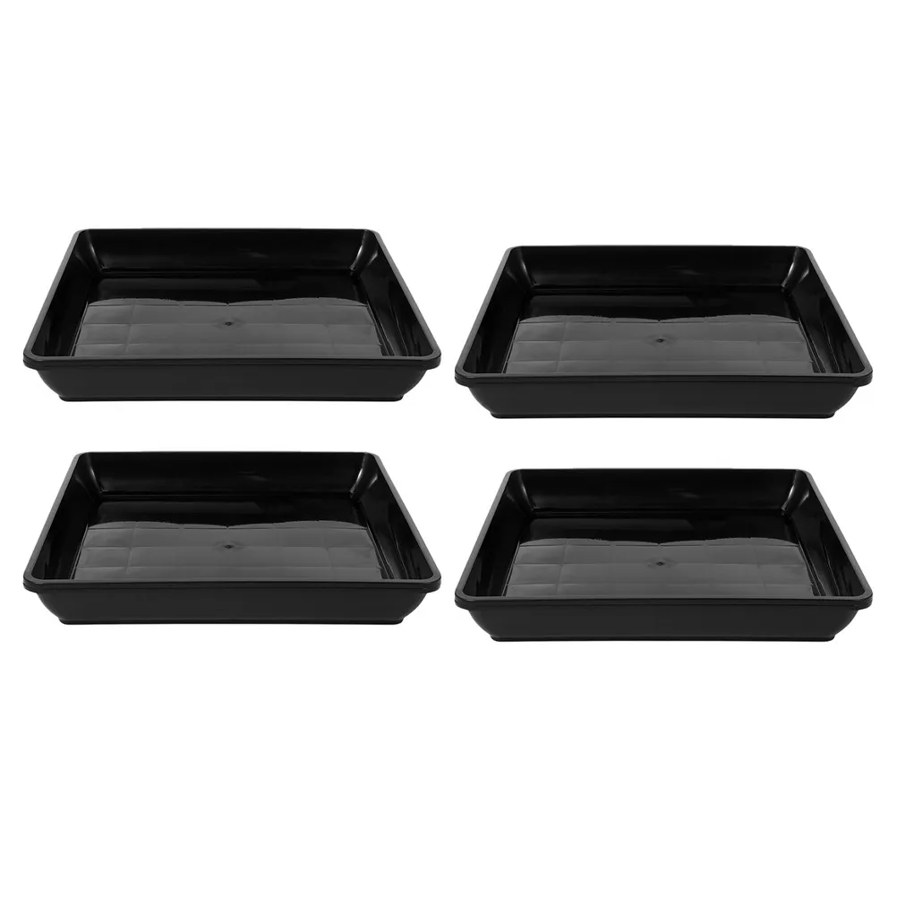 4Pcs Heavy Duty Square Flower Pot Tray Plastic Plant Saucer for Balcony Garden Windowsill Water Absorber Drainage Tray