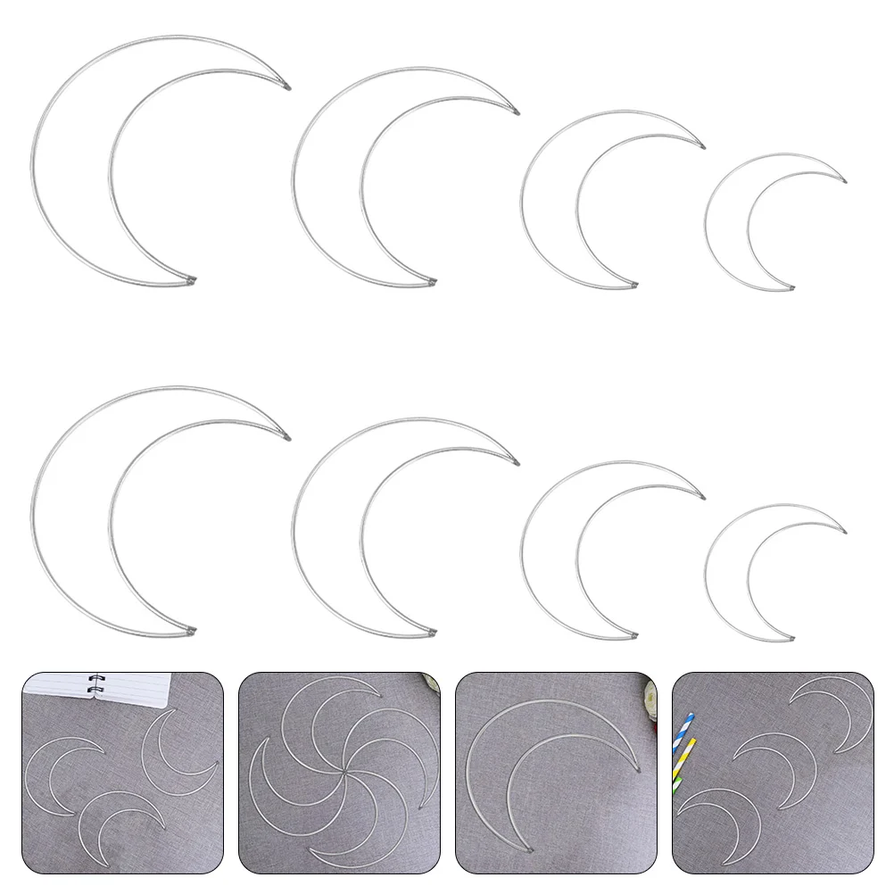 8 Pcs Moon Dream Catcher Circle Iron Hoops for Catchers Rings DIY Crafts Tools Shaped Moon-shaped