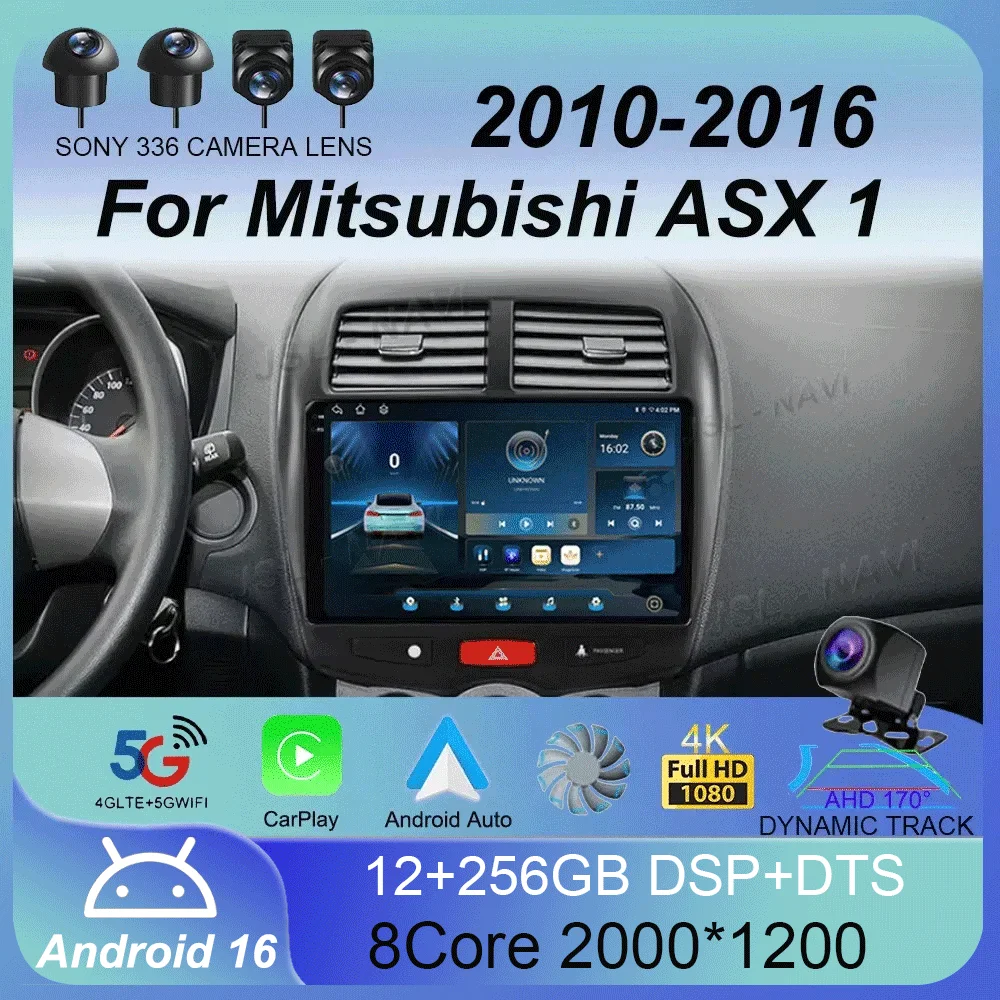 

Car Radio Android 16 Auto Multimedia Video Player 2 Din DVD Carplay Navigation GPS For Mitsubishi ASX 1 2010 - 2017 Head Unit 4G