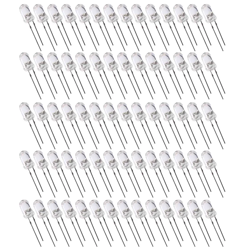 

B23B LED Bright Light Lamp Emitting Diode, 70 Piece, DC 3V-6V, 5 Mm, White