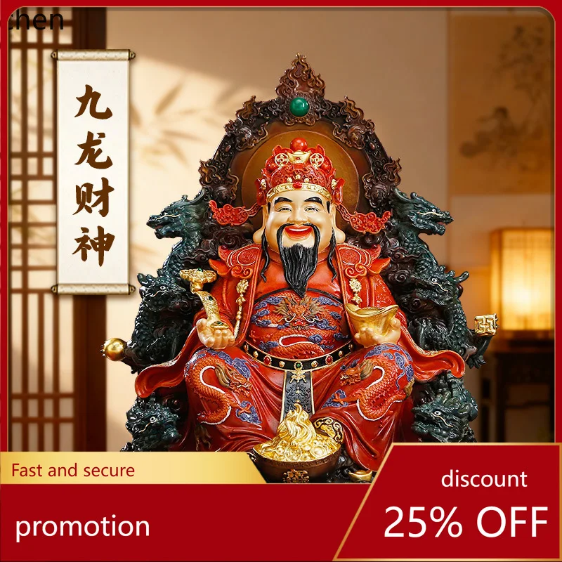 Cz1 brass kowloon god   antique color for home bring in wealth and treasure office living room gift ruyi god of wealth ornaments