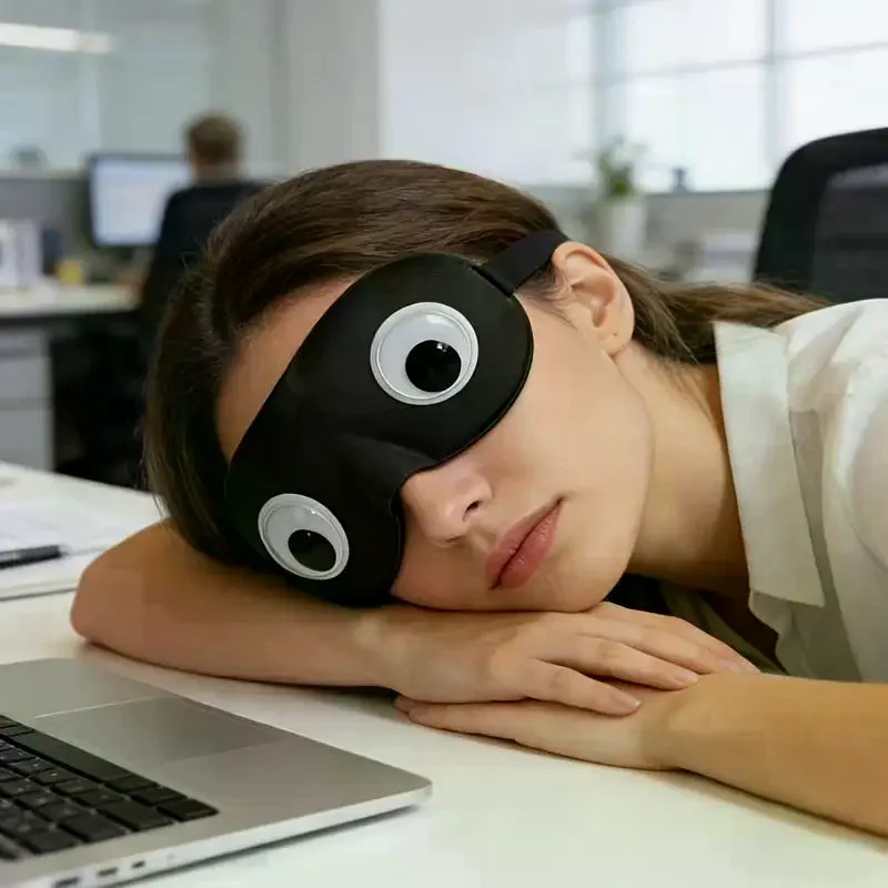Fun 3D Stereoscopic Moving Eyes Sleep Mask, Light-blocking Soft Comfortable Eye Cover Portable Eye Mask For Office Naps & Trave