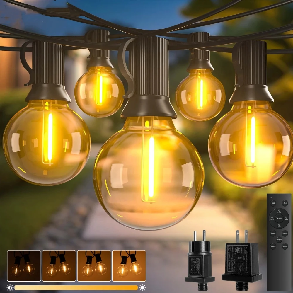 Outdoor G40 LED String Lights IP65 Waterproof Connectable Retro Edison Globe E12 Bulbs Fairy Garland for Garden Patio Christmas