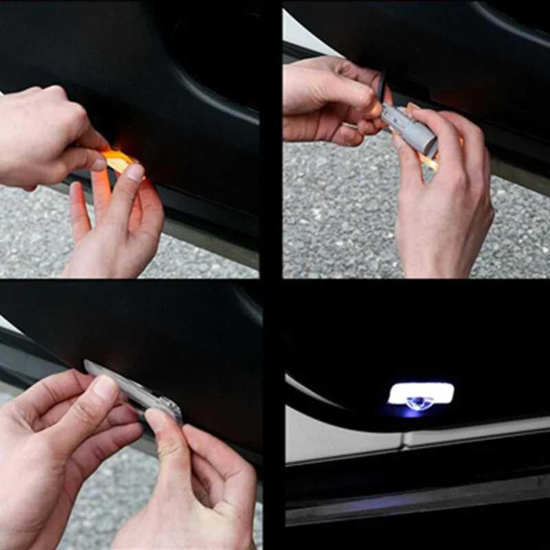 2/4 Pcs Car LED Door Welcome Emblem Lights Laser Projector For Toyota Prado 2009-2021 J150 LC150 150 Auto Decoration Accessories