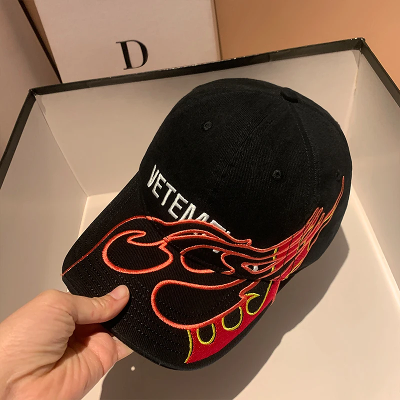 

Waed Denim Letter Logo Baseball Cap ex Cotton Casual Sle for Women And Men with Big Head Size Hip Hop Personali