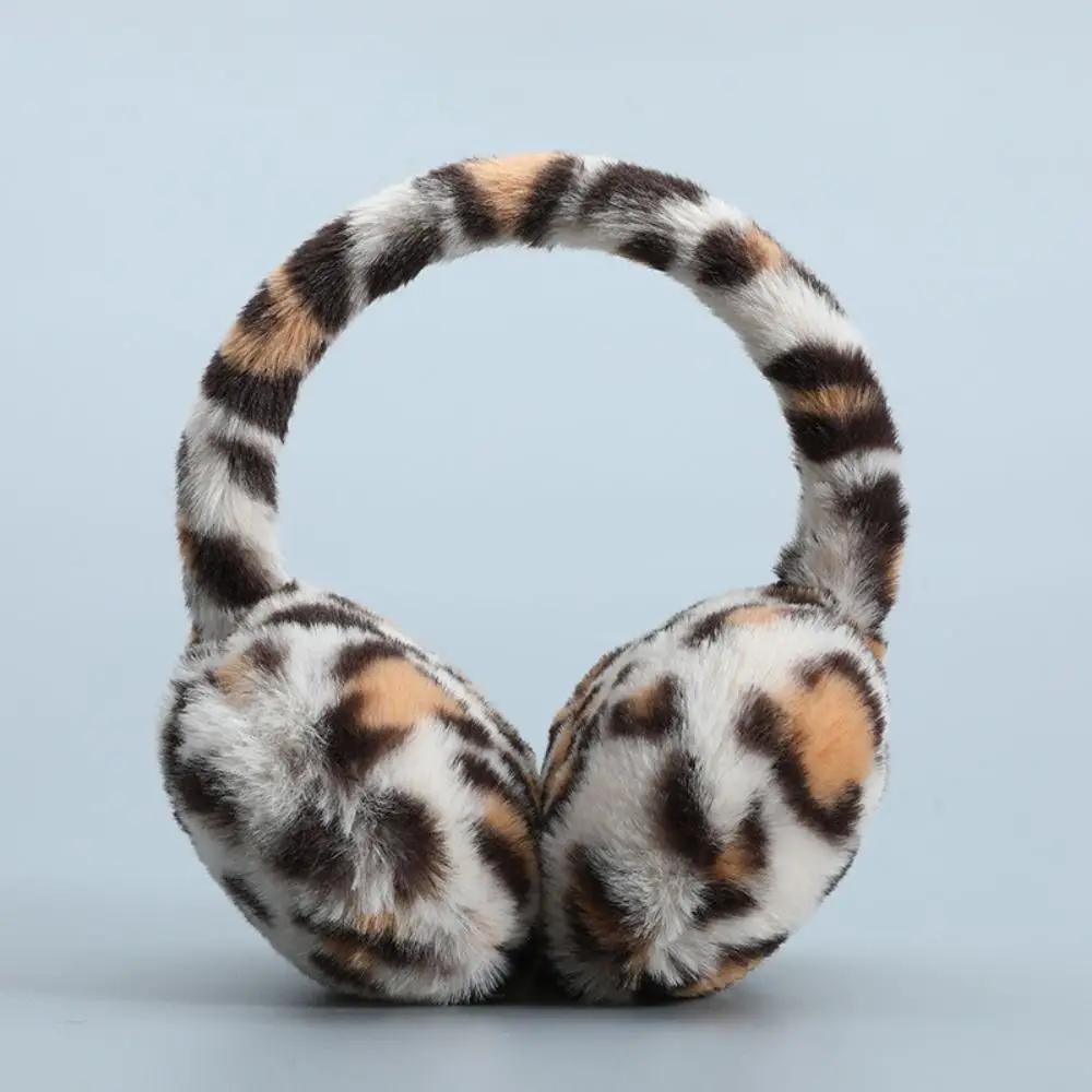 Ear-Muffs Cover Foldable Thickened Ear Muffs Windproof Print Plush Ear Muffs Earlap Simple Leopard Earmuffs Outdoor