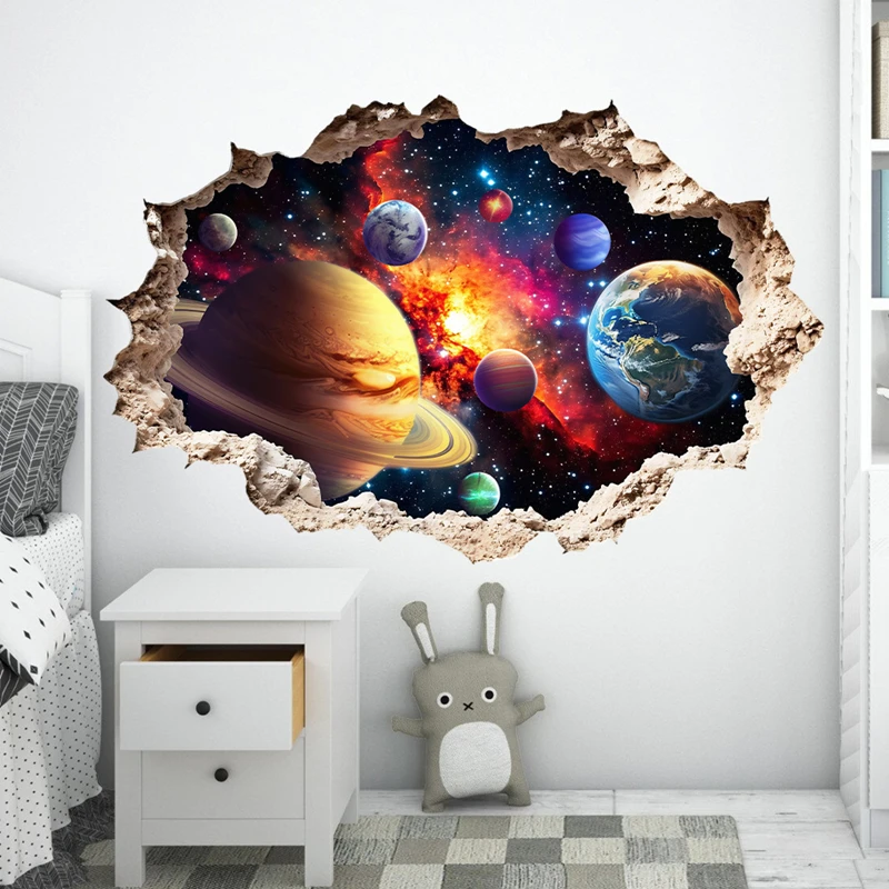 Radiant Galaxy Space Wall Hole - Baby Nursery Vinyl 评论和价格