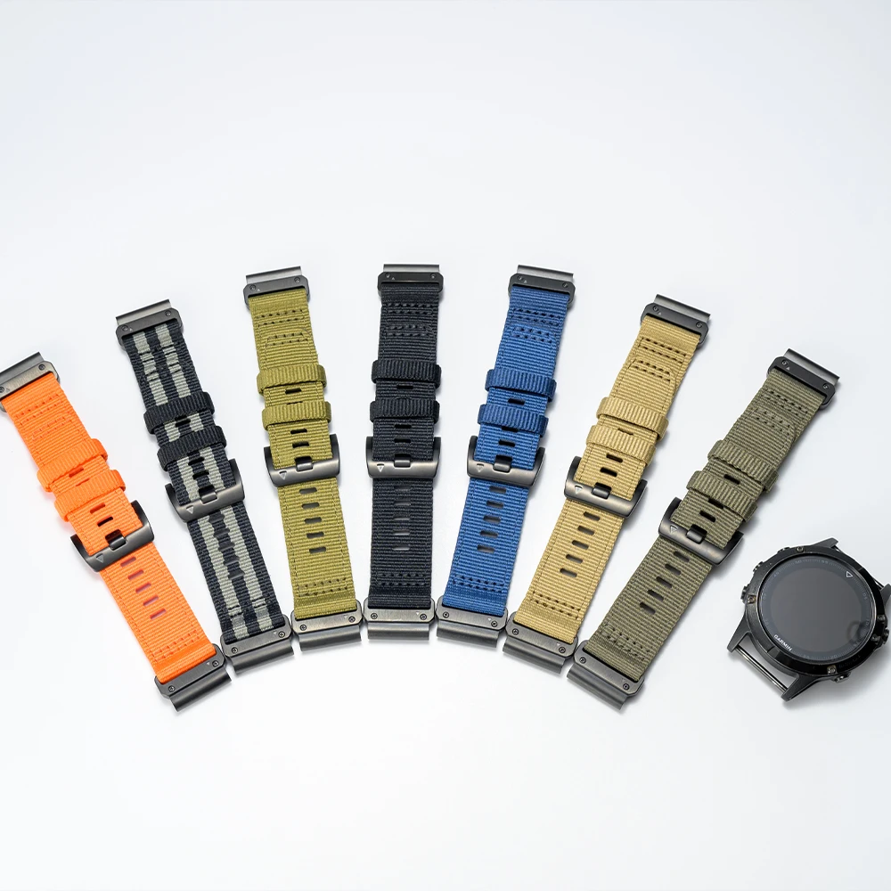 QuickFit 22mm 26mm Nylon Strap for Garmin Fenix 8 47 51mm Band for Fenix 7 7X 6X Pro forerunner 970 965 Bracelet Watchband