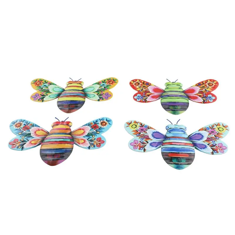 Bienen-Wanddekorationen zum Aufhängen, Bienen-Kunstskulptur-Wanddekorationen, Wanddekoration, Bunte Bienen-Hängedekorationen-AA26