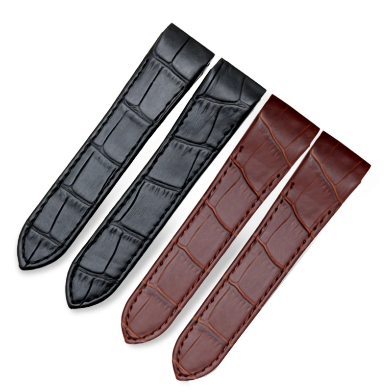 Cowhide wristband Replacement for Cartier Santos 100 W20106x8 W20073X8 Men Women\'s  Folding Buckle Watch Strap 20mm 23mm