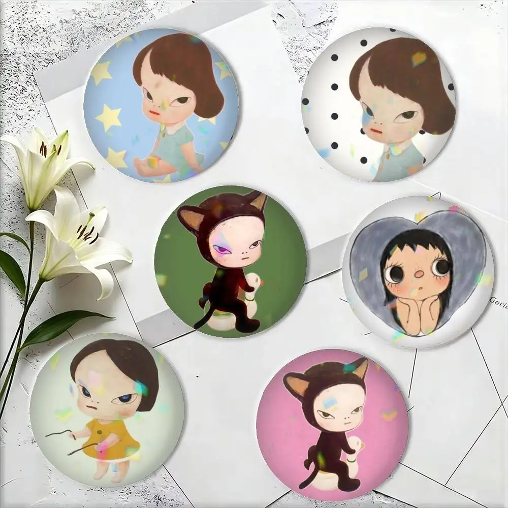 Cute Y-Yoshitomo Nara-A 25mm 32mm 44mm 58mm 75mm Brooches Badges Pins for Accessories Gift