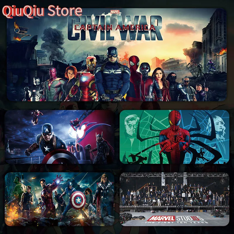 

Spot Goods#Marvel Iron Man Mouse Pad Extra Large Spider-Man Batman Desk Mat Computer Keyboard Mat Non-Slip Dirt-Resistant Lock