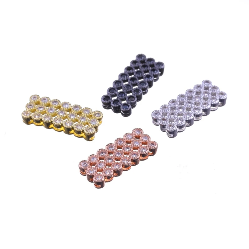 Juya Handmade 3/5 Holes 18K Gold Plated Decorative Copper Spacers Bars Accessories For DIY Multi-row Beads Pearls Jewelry Making