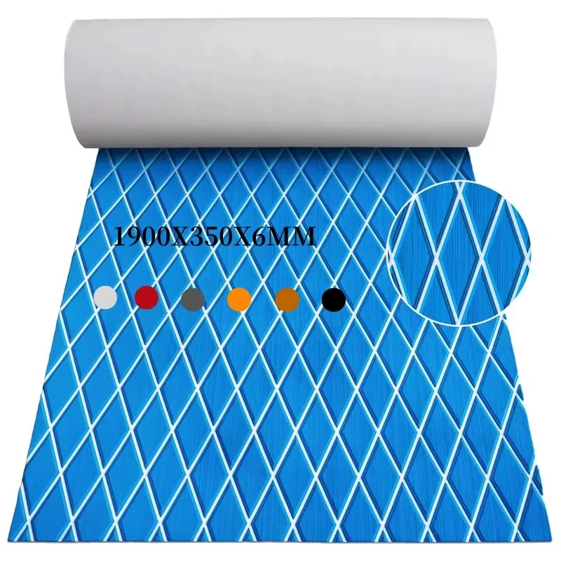Yacht EVA Foam Traction Mat Marine Faux Teak Deck Sheet Flooring Pad Non-Slip Self-Adhesive Swim Pool Boat Accessory 1900*350mm