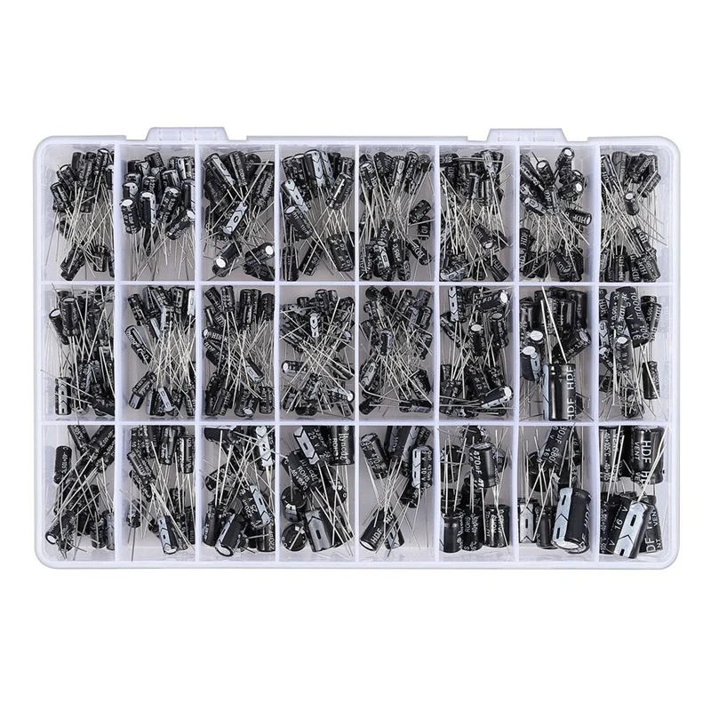 1100PCS 0.1Μf-1000Μf 24Values 16-50V 500Pcs Electrolytic Capacitor Assorted Kit And 600Pcs Monolithic Capacitor Kit