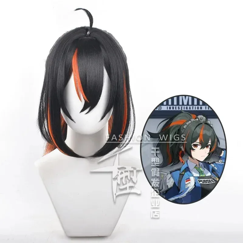 В НАЛИЧИИ Game Zenless Zone Zero Zhu Yuan Косплей Парик Женский 40 см Черный Выделенный Парик Чжу Юань Косплей Бесплатная Кепка Парика