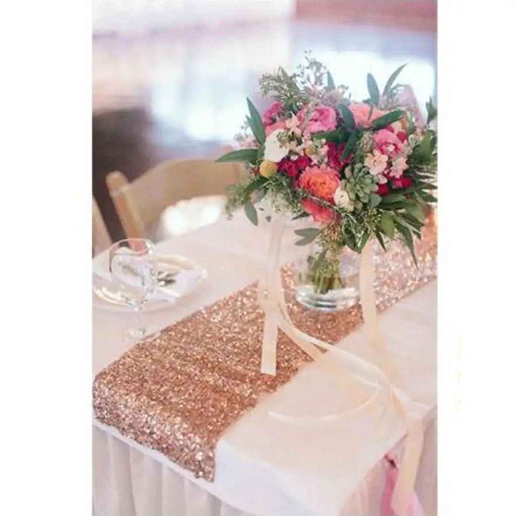 Glitter Sequin Table Runners Rectange and Round Table Decorations for , Banquets, Graduations, Engagements