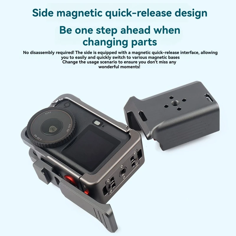 

For Action 6 Vlog Grip Mount - Metal Quick Release Cage for Enhanced Videography