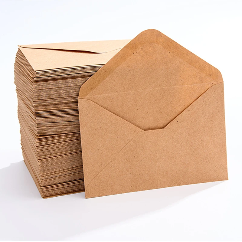

50pcs/lot Envelope Small Business Supplies Invitations Postcards 130g Paper Kraft Giftbox Message Letters Wedding Envelopes